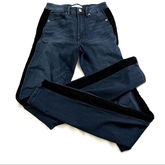 Good American Velvet Stripe High Waist Skinny 24 - Picture 4 of 13